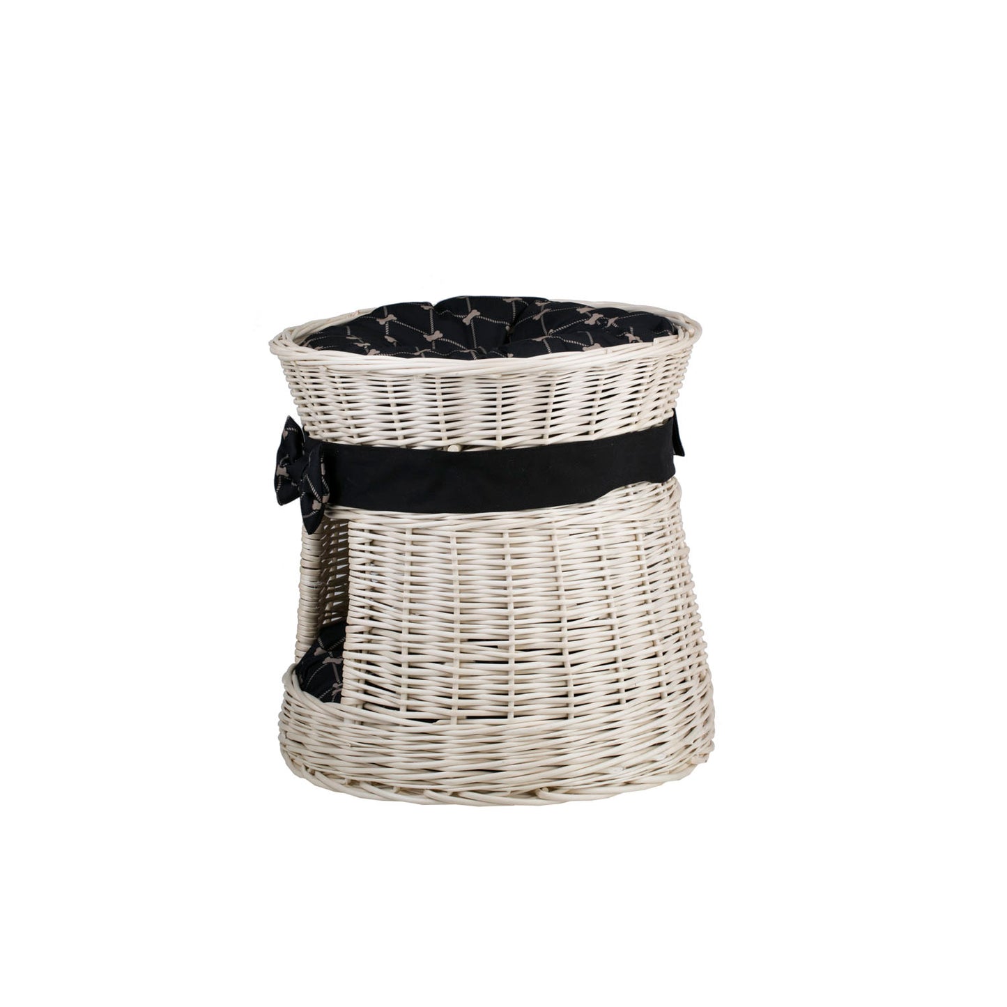 Eralis rieten kattenhuis met twee verdiepingen, met twee kussens en een strik