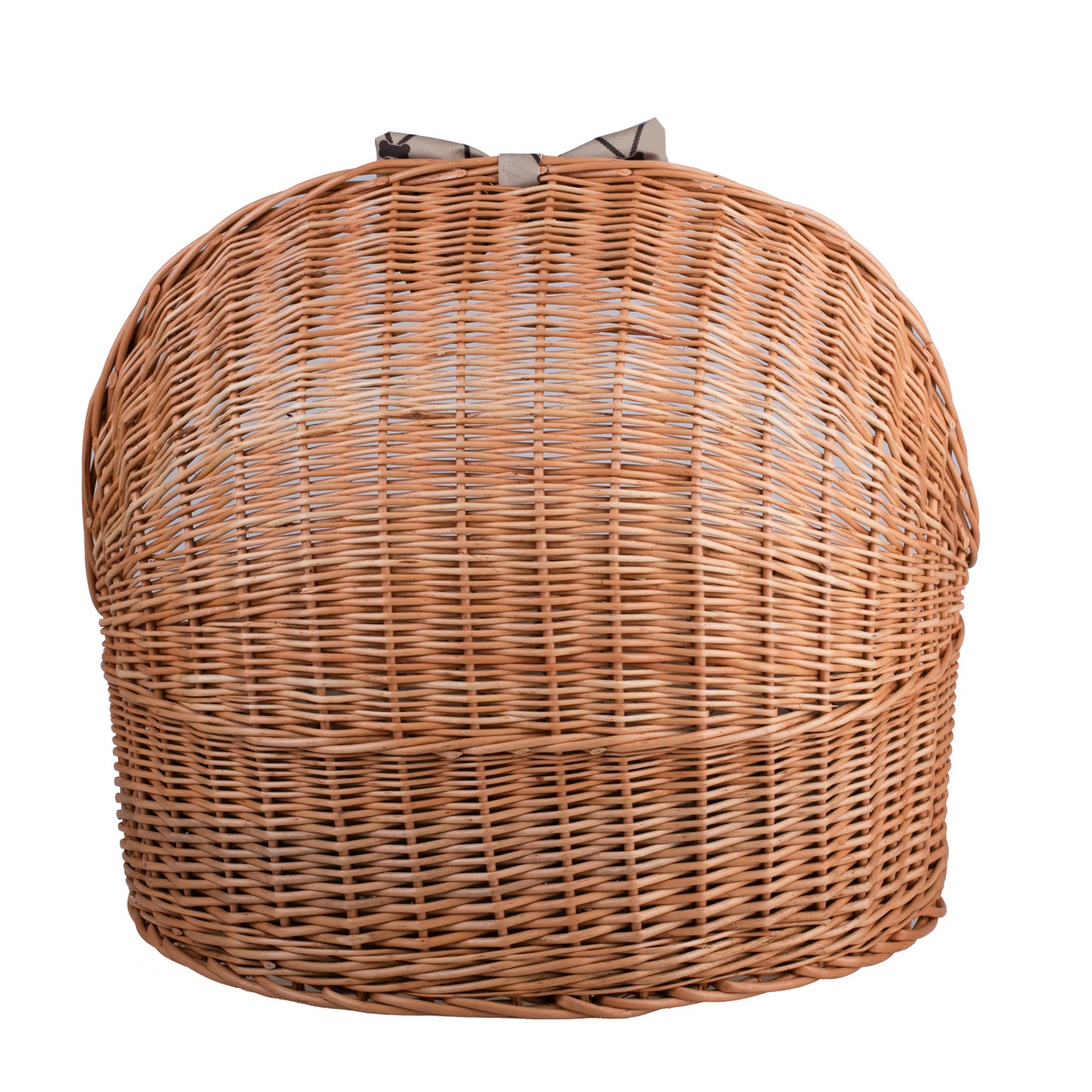 Elsa wicker basket for cat and dog with beige cushion TheWickerStories