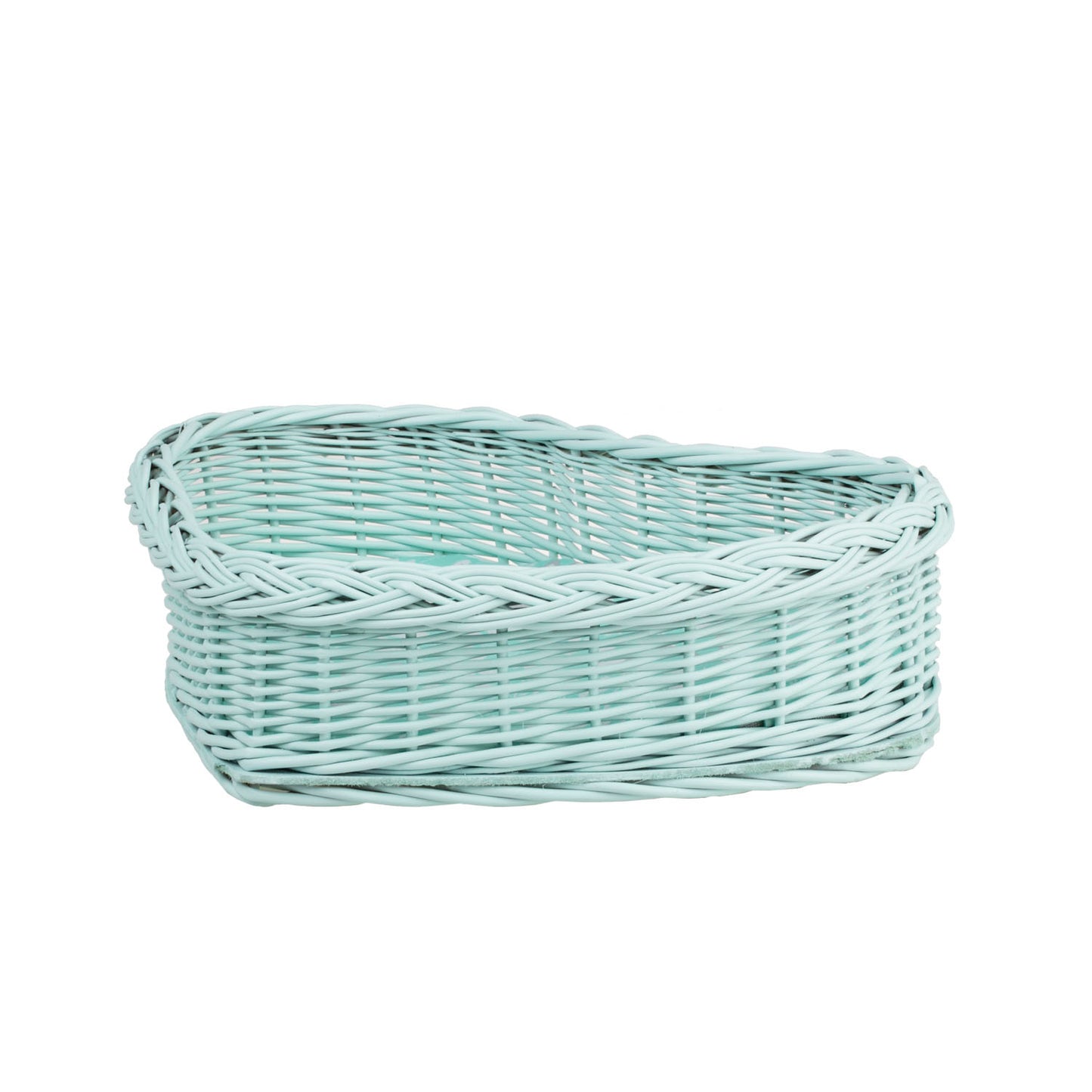 Zadaris petit panier en osier avec doublure menthe