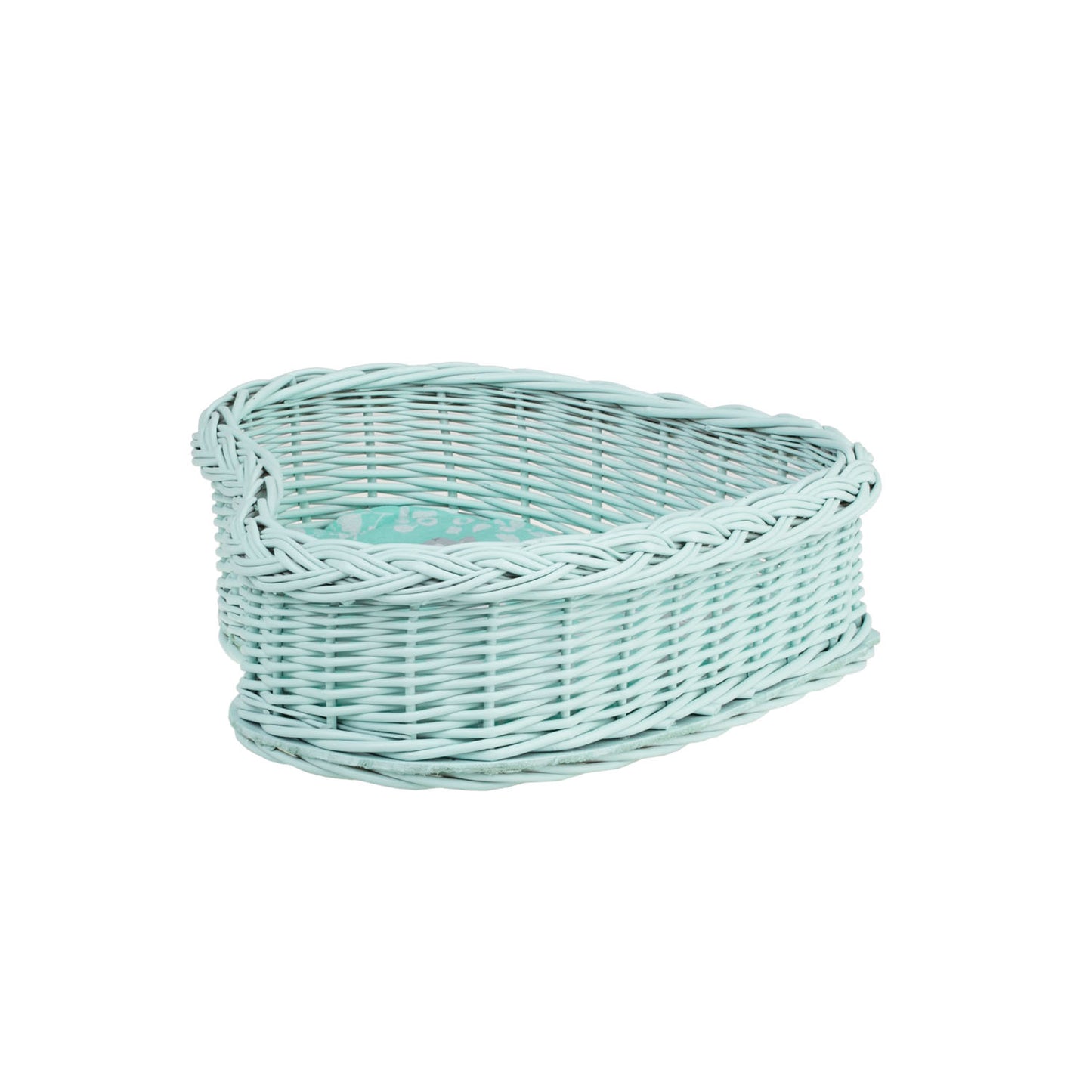 Zadaris petit panier en osier avec doublure menthe
