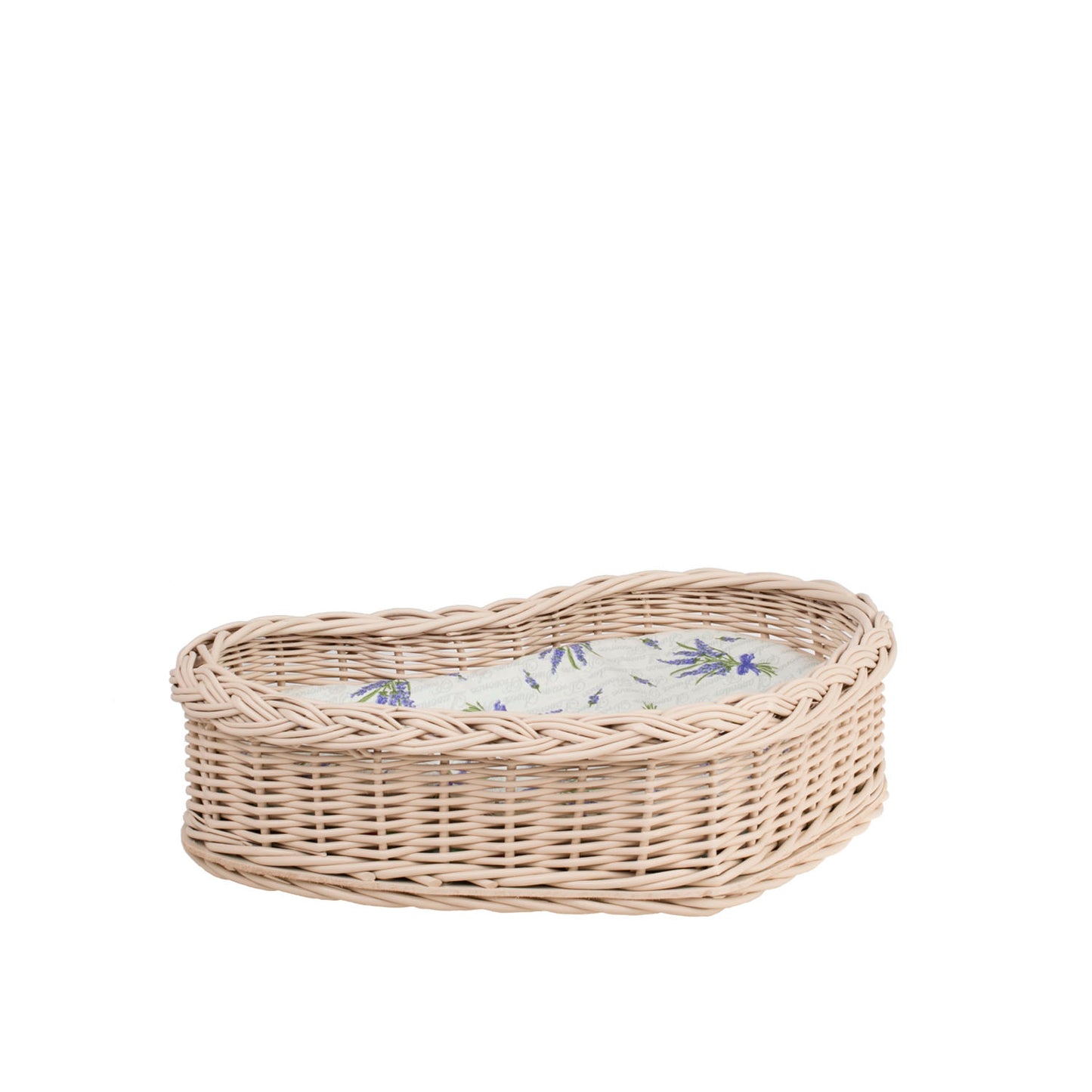 Zadaris petit panier en osier avec doublure beige