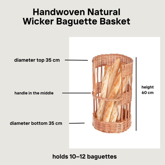 Bigno wicker baguette basket for bakery and store TheWickerStories