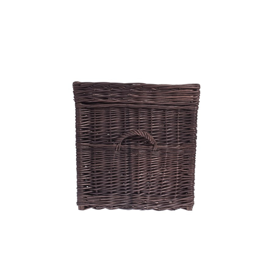 Kalvina panier en osier pour rangement avec couvercle et poignées TheWickerStories