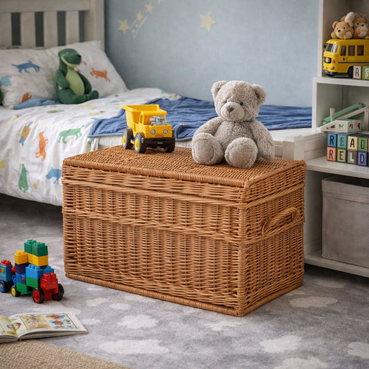 Kogia wiklinowy kosz z rączkami i wiekiem TheWickerStories