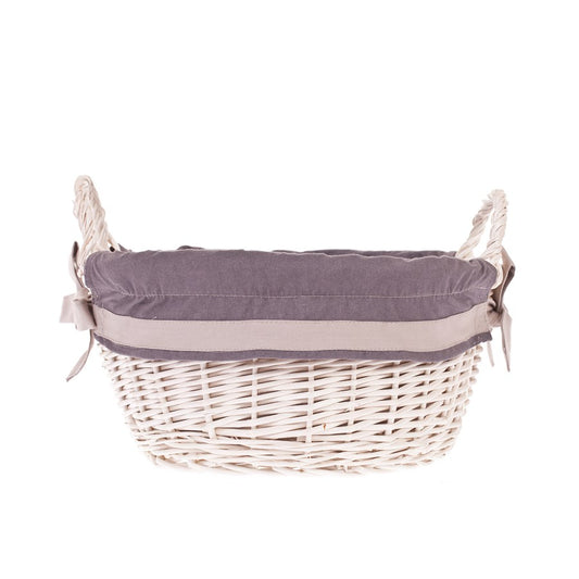 Marnel cesto portaoggetti in vimini con bordo grigio e manici TheWickerStories