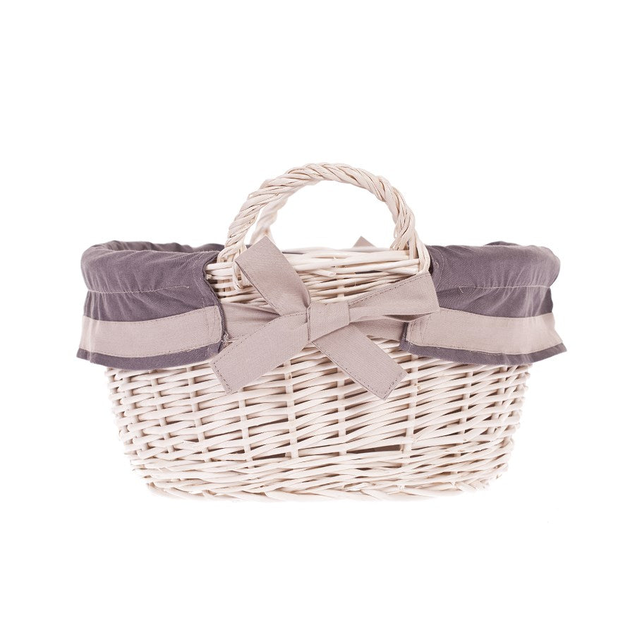 Marnel cesto portaoggetti in vimini con bordo grigio e manici TheWickerStories