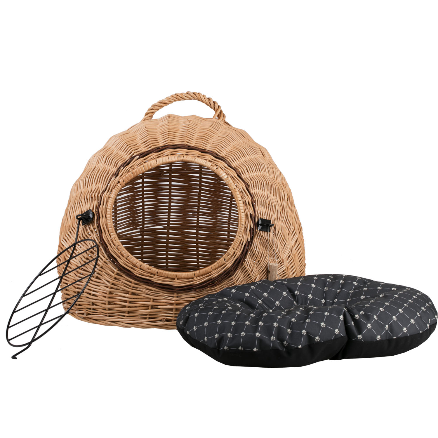 Cat Carrier Pet Basket Carrier Wicker Pet Carrier Bag With Handle