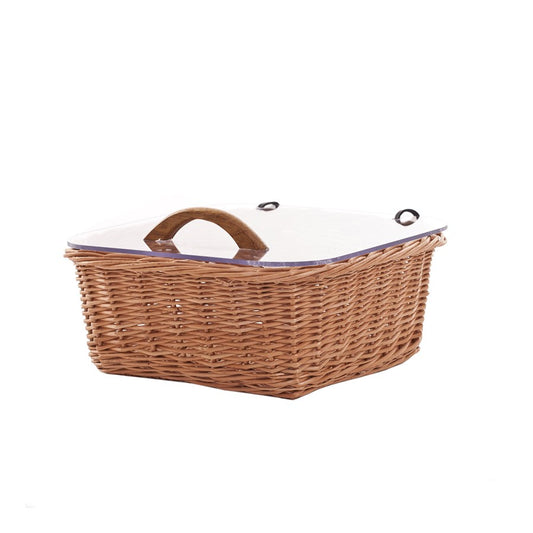 cesta de mimbre para pan con tapa