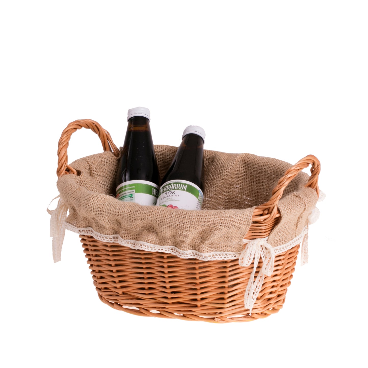 Lumis wicker bread basket with jute trim