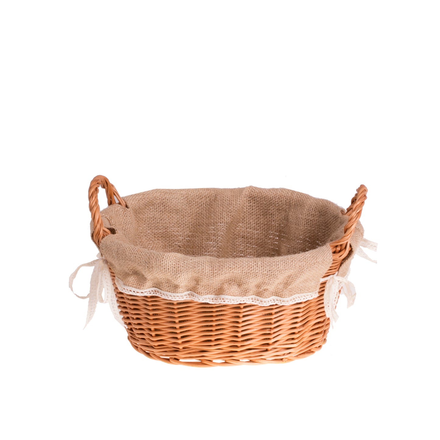 Lumis wicker bread basket with jute trim
