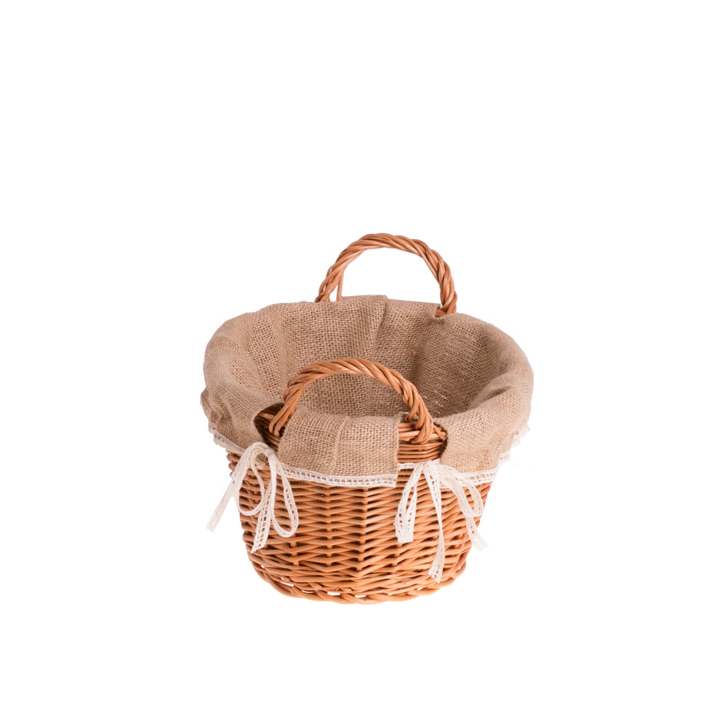 Lumis wicker bread basket with jute trim