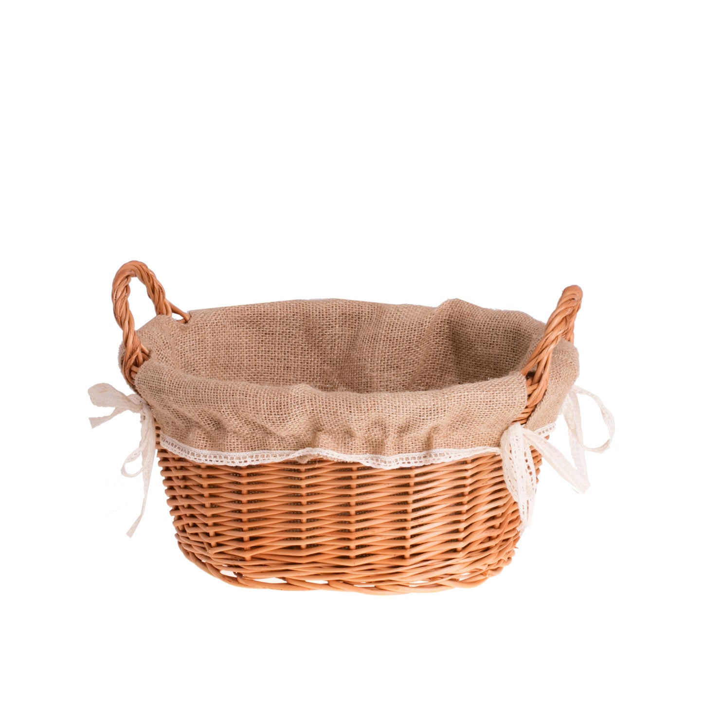 Lumis wicker bread basket with jute trim