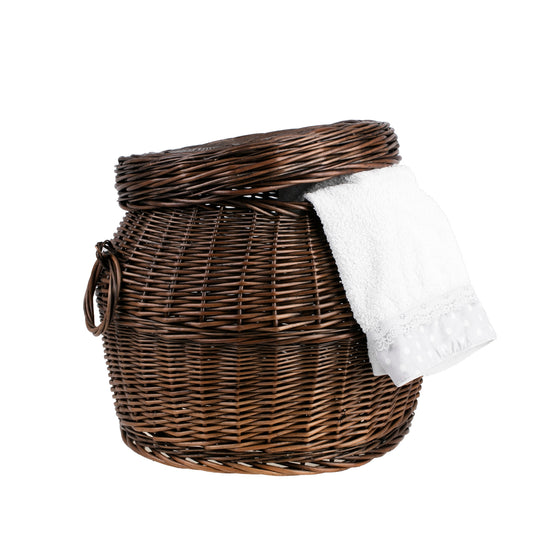 Marlis wicker laundry hamper for bathroom with lid and handles TheWickerStories