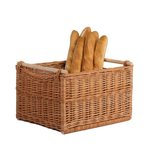 Falor wicker basket for storage and transport with wooden handles TheWickerStories