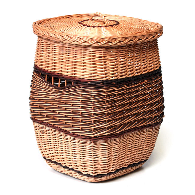 Milar flettet vasketøjskurv med låg, håndflettet TheWickerStories