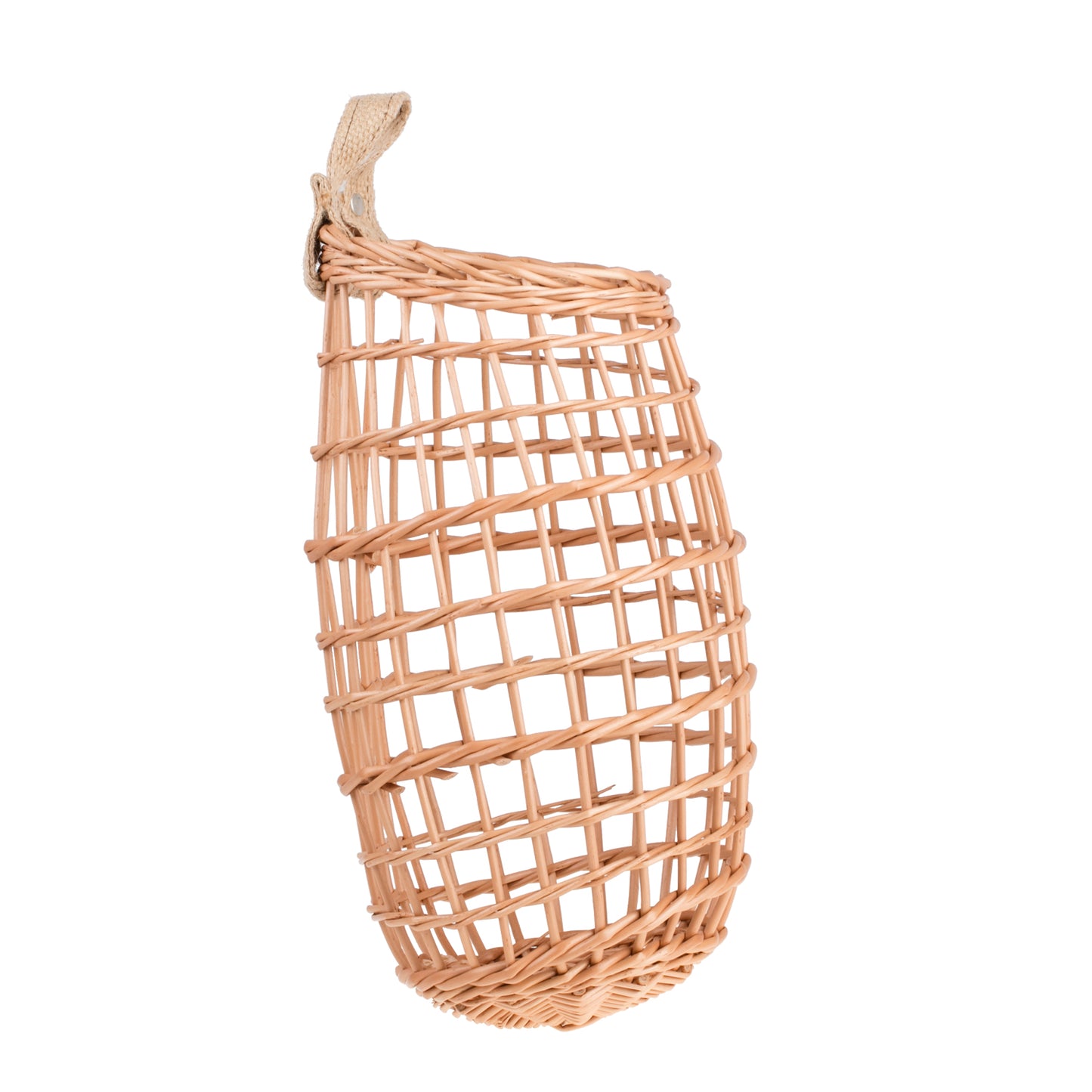 Talwin flettet kurv til utstilling av frukt og grønnsaker med jutehåndtak for oppheng TheWickerStories