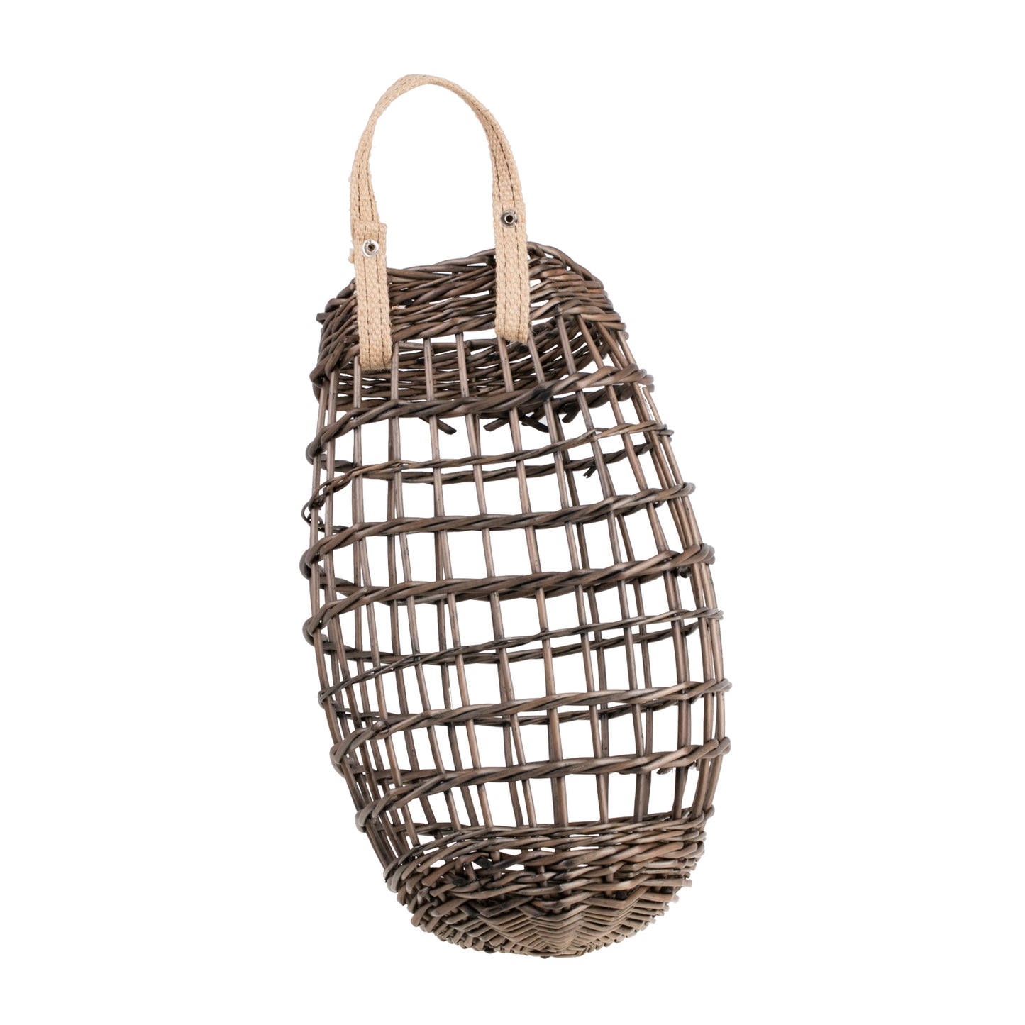 Talwin gevlochten presentatiemand voor productpresentatie, met jutehandvat TheWickerStories