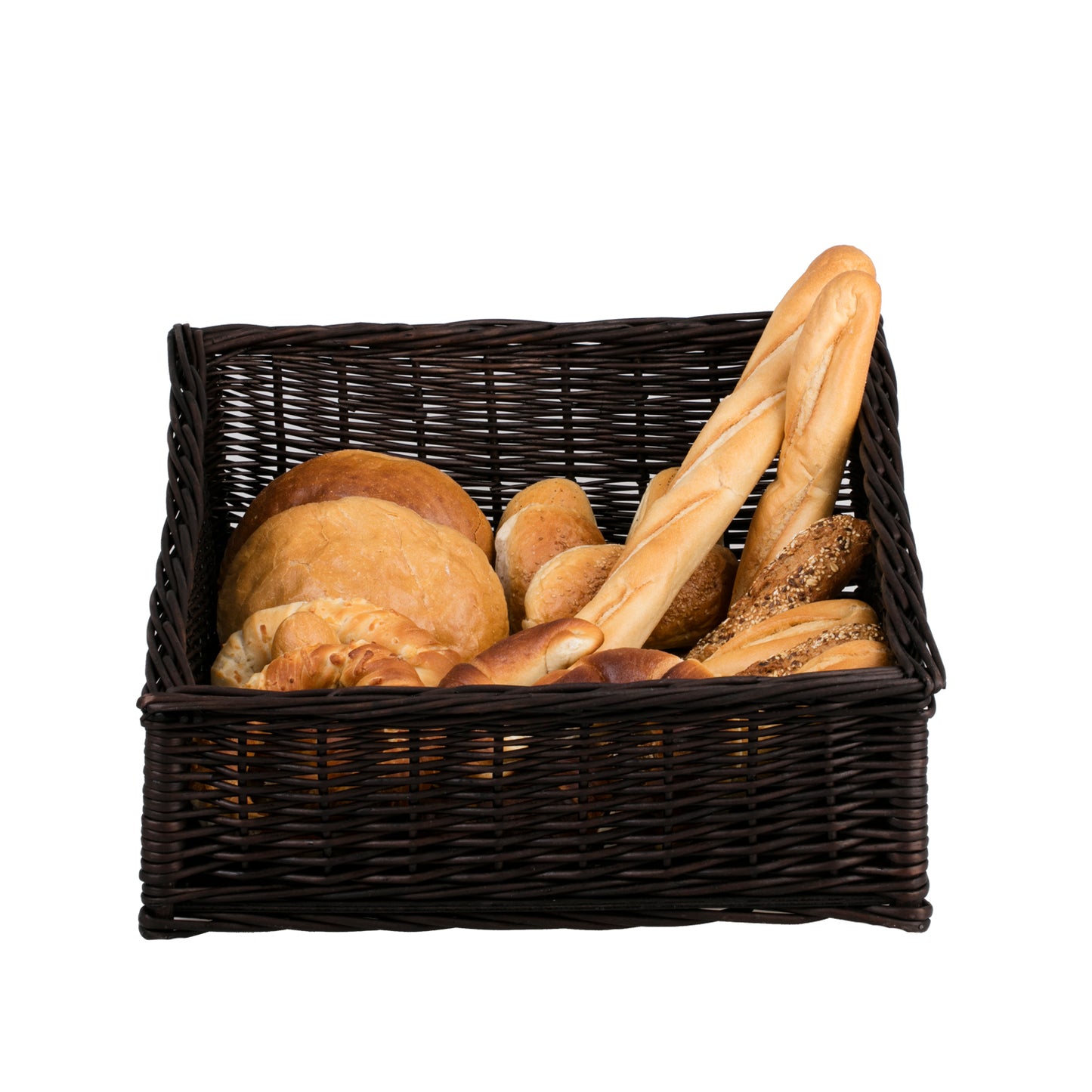 Tilda rieten etalagemand voor brood en fruit