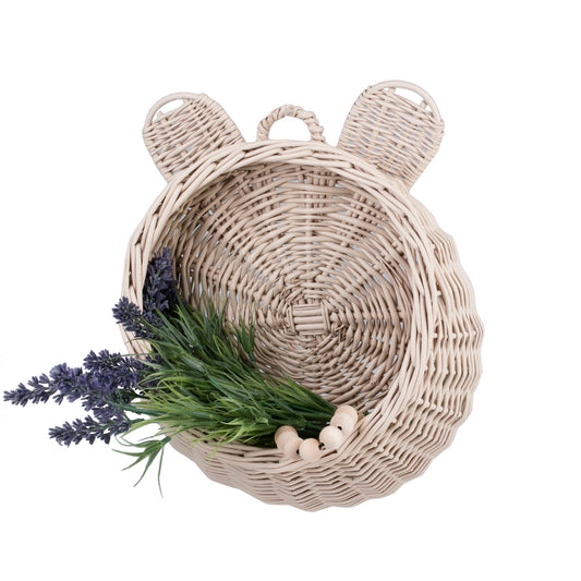 wicker basket with handle