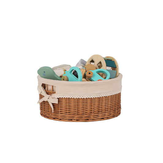 Nova wicker basket with beige lining TheWickerStories