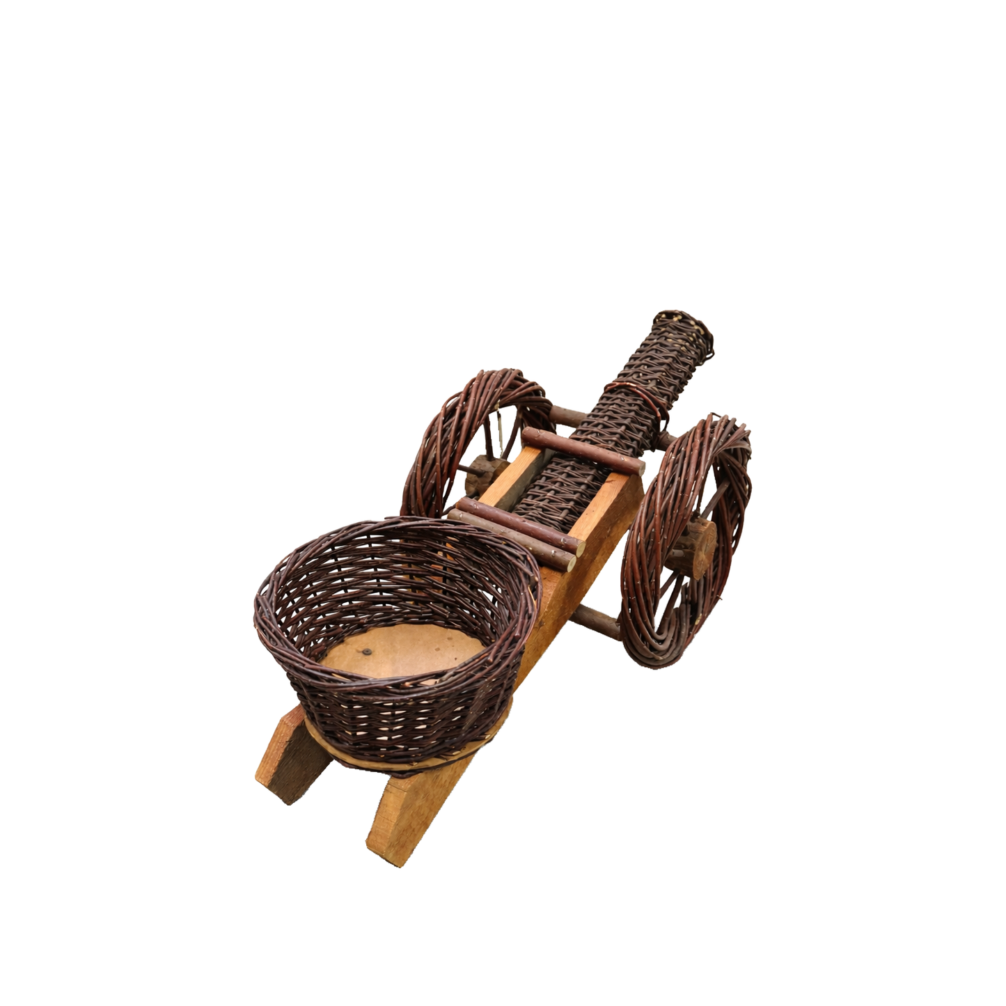 Lignum dekoratívna figúrka z prútia s kvetináčmi do záhrady TheWickerStories