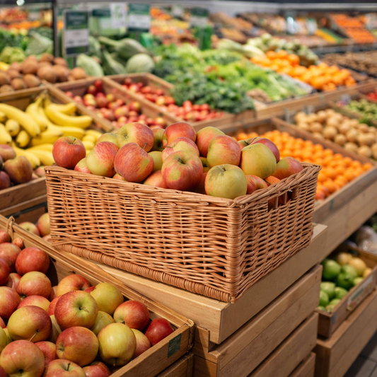 Taros wicker display basket for fruits and vegetables TheWickerStories
