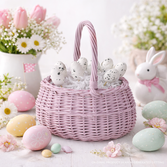 Zawia wicker Easter basket for blessing, with handle TheWickerStories
