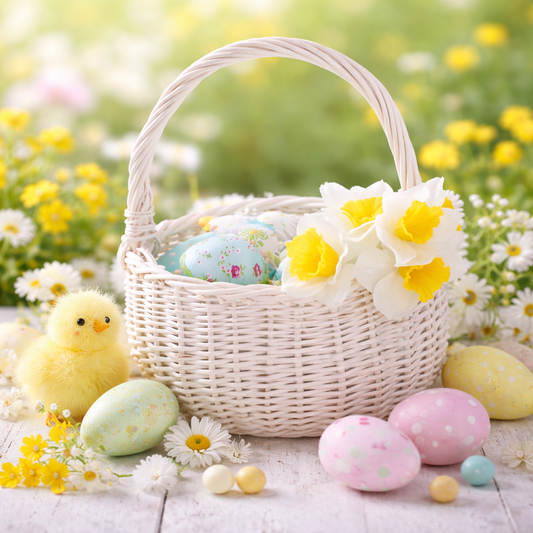 Zawia wiklinowy koszyczek wielkanocny na święconkę, z rączką TheWickerStories