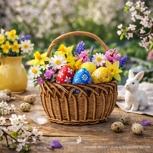 Zalia wicker Easter blessing basket with handle by TheWickerStories