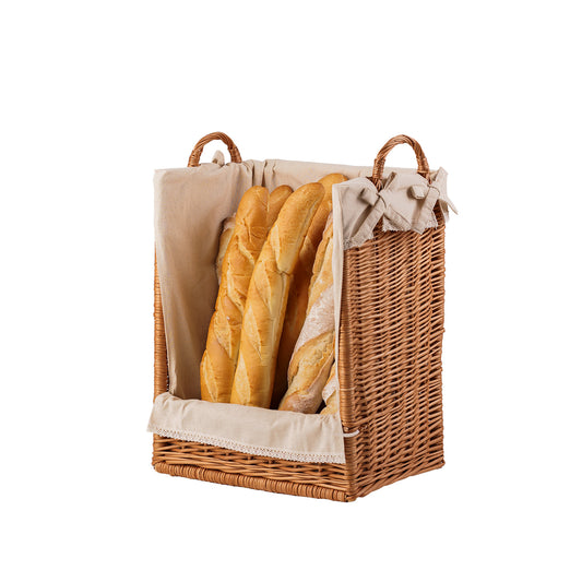 rieten mand voor baguettes met beige bies