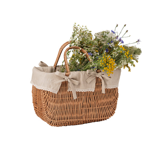 Werlissa cesto in vimini con rifinitura beige e manici TheWickerStories