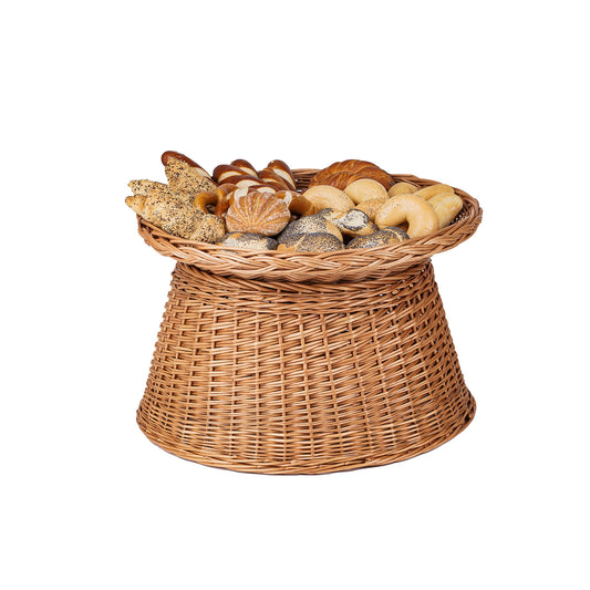 prútený košík na pečivo na vystavenie v pekárni a obchode