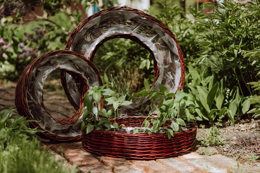 Pallados set of 3 wicker planter baskets with lining TheWickerStories