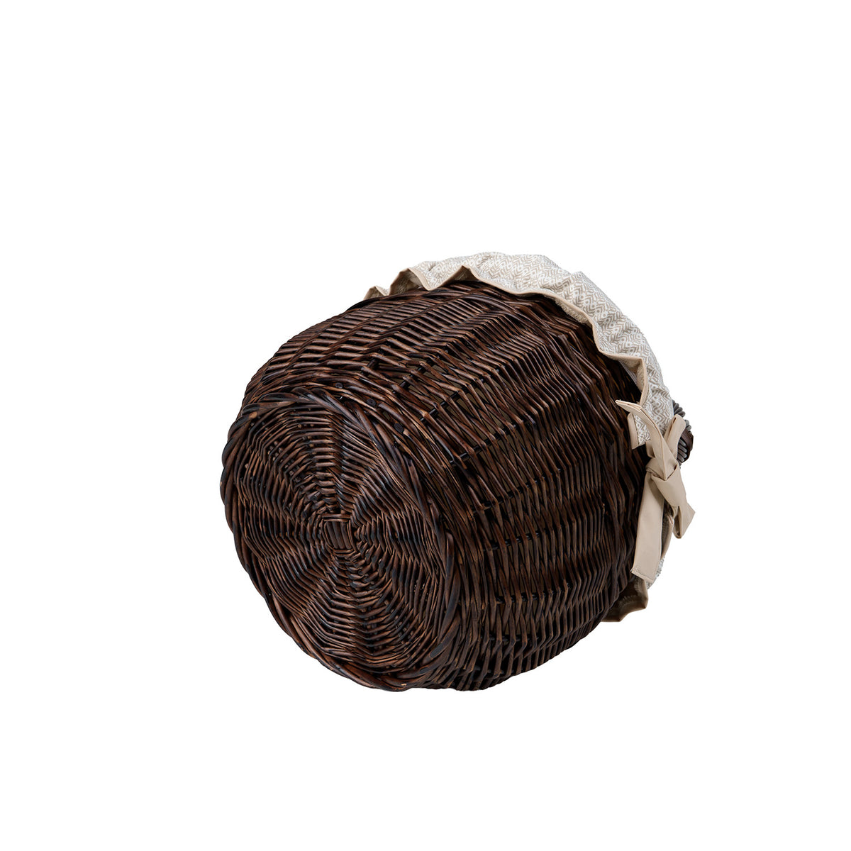 Wictor panier d'achat en osier avec bordure crème et poignée TheWickerStories