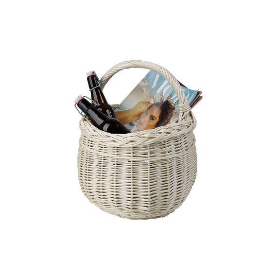 gevlochten boodschappenkorf met handvat