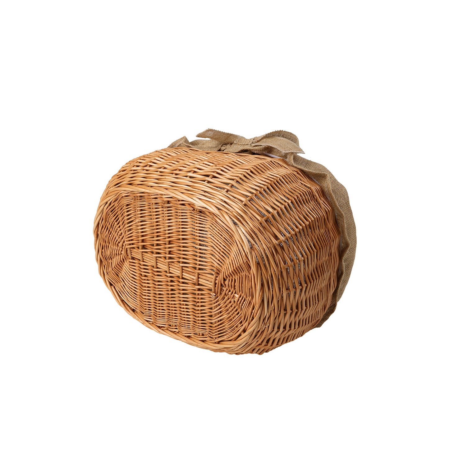 Faleria wicker firewood basket with jute trim and handle TheWickerStories