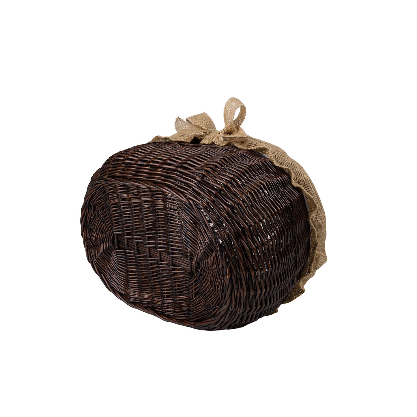 Faleria wicker firewood basket with jute trim and handle TheWickerStories
