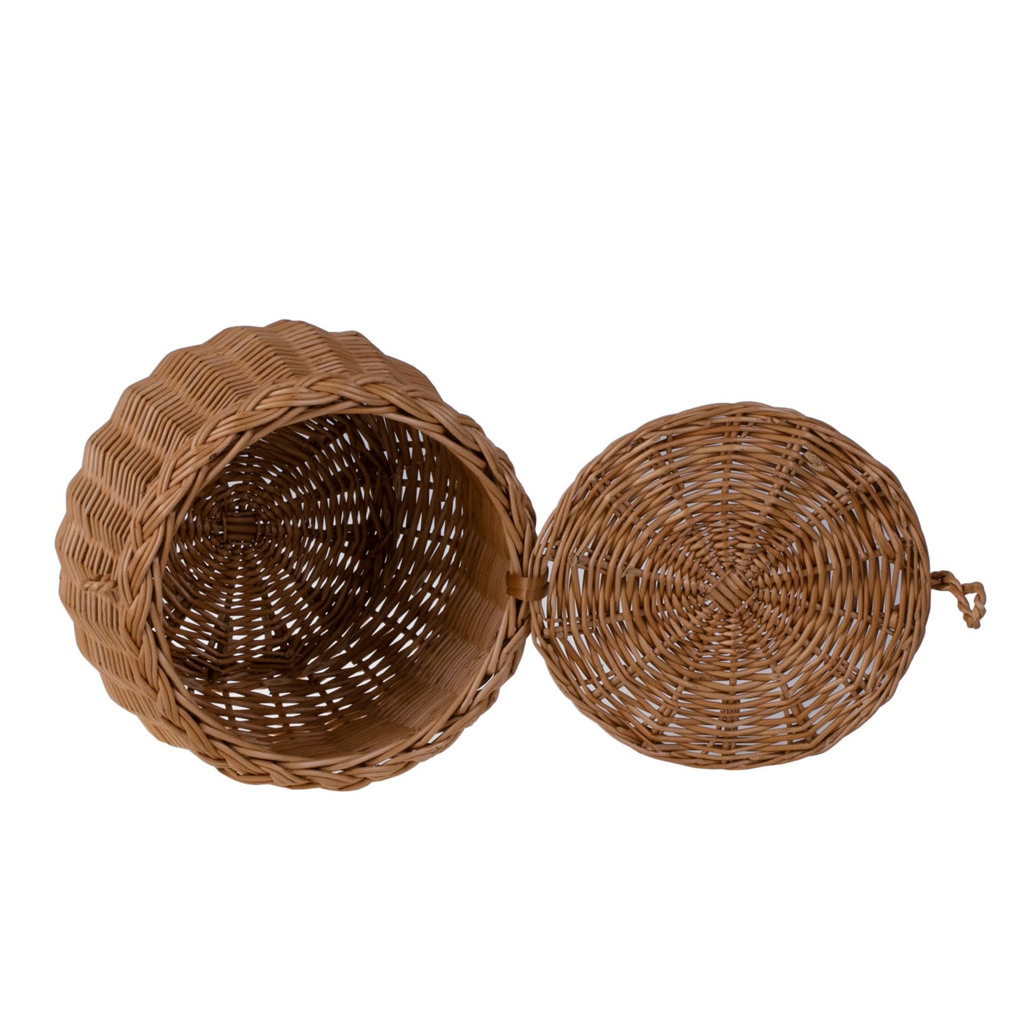 Zethina wicker storage basket, decorative container with lid TheWickerStories