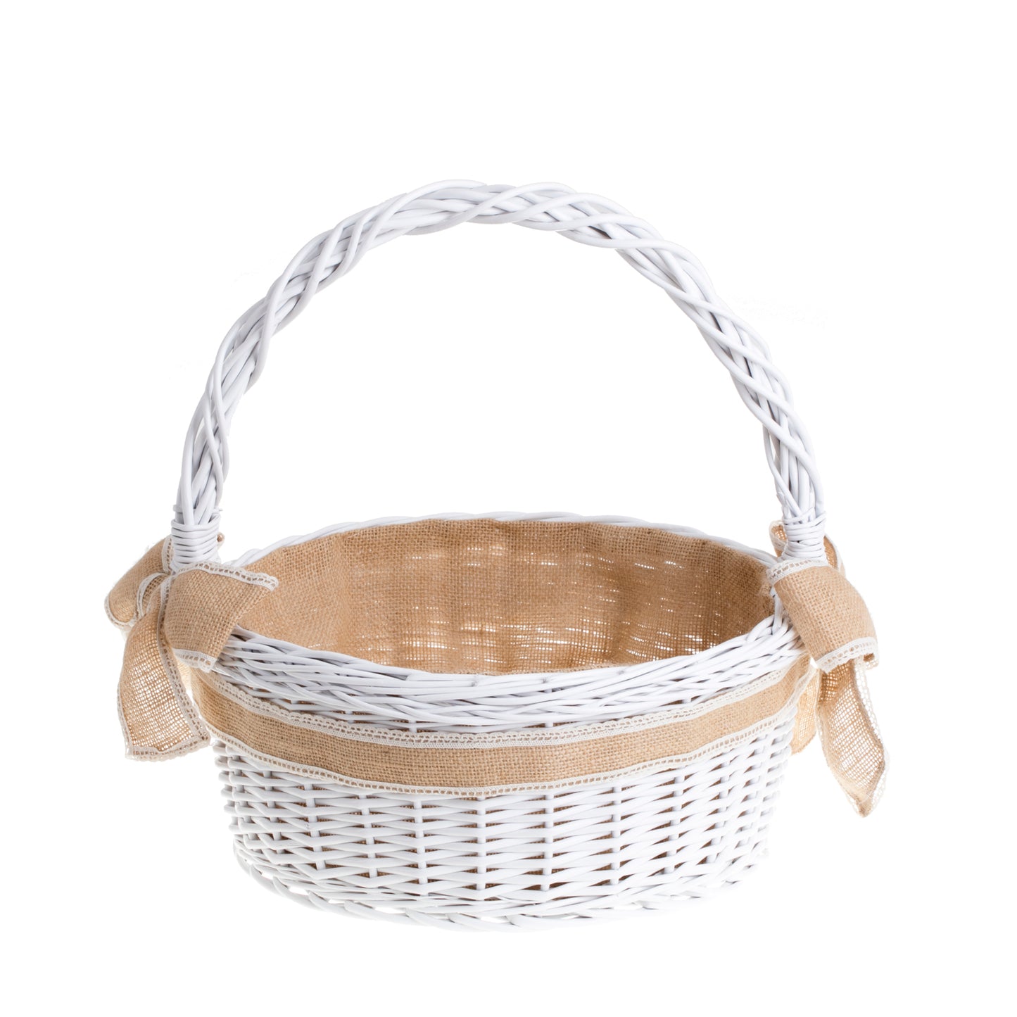 Zalvina dárkový proutěný koš na oslavy s jutovým lemováním a rukojetí TheWickerStories