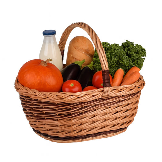 Wilma rottinkinen ostoskori kantokahvalla TheWickerStories