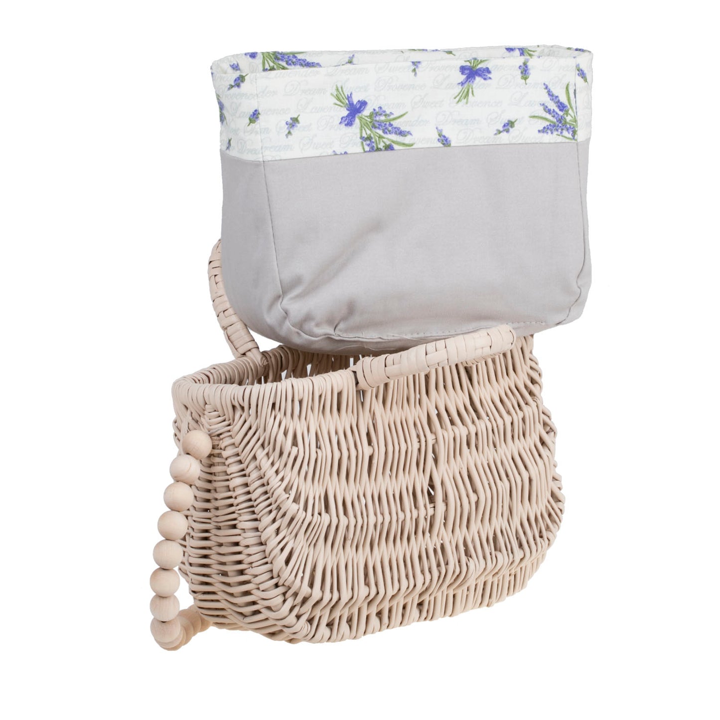 Raja wicker handbag with white lining and handle TheWickerStories