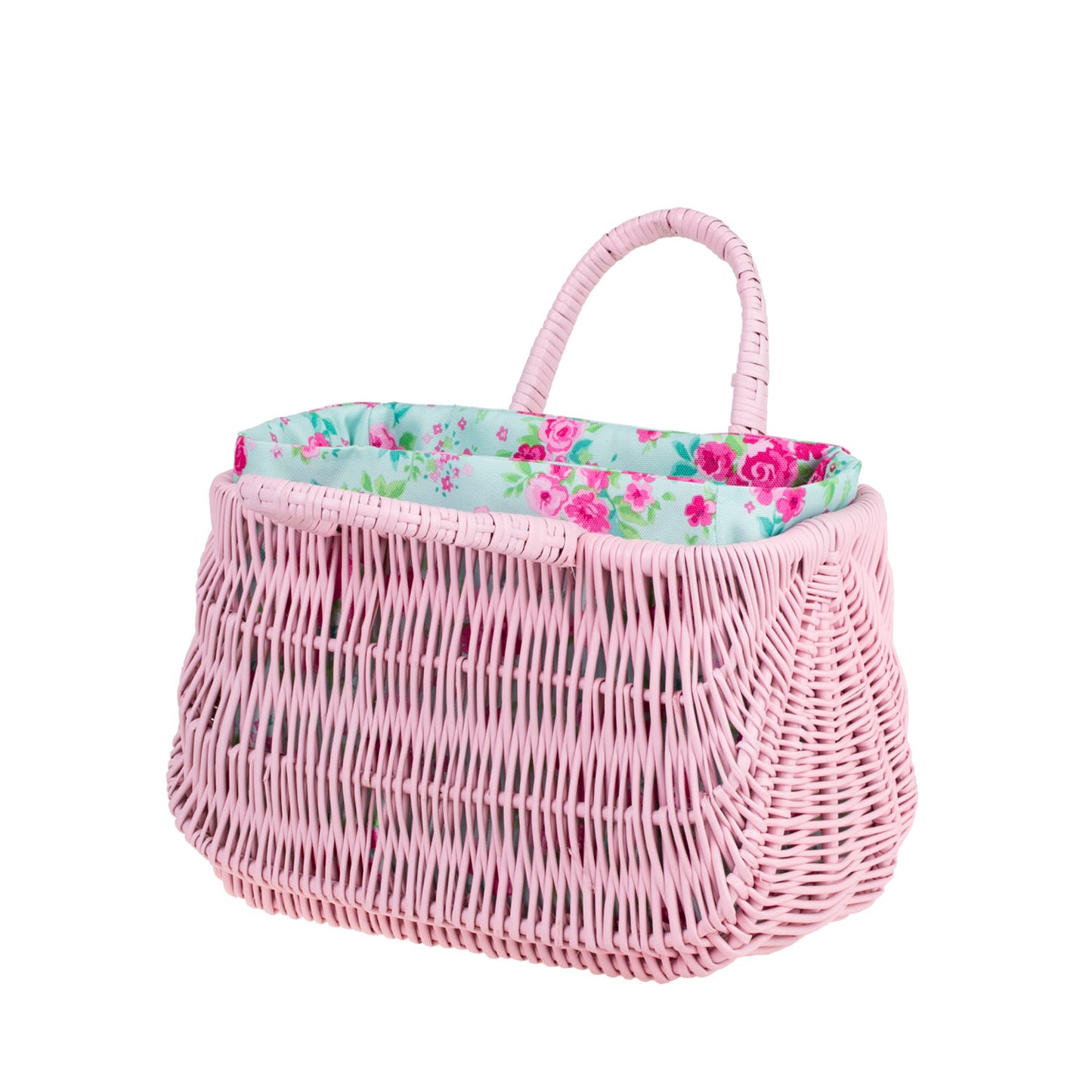 Werlissa rieten strandtas met mintkleurige bies en handvat