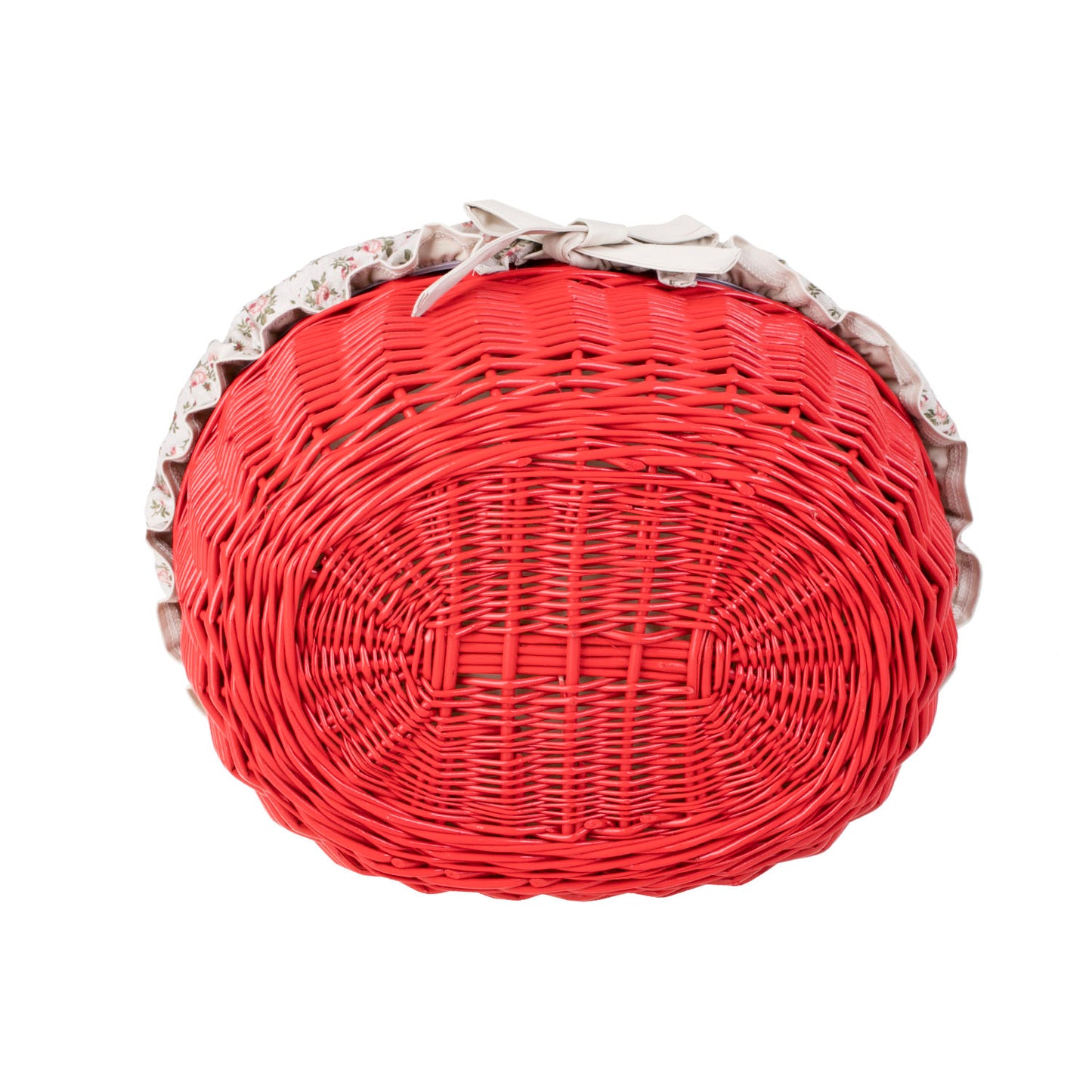 Werburga cesto de compras com alça de vime e acabamento branco TheWickerStories