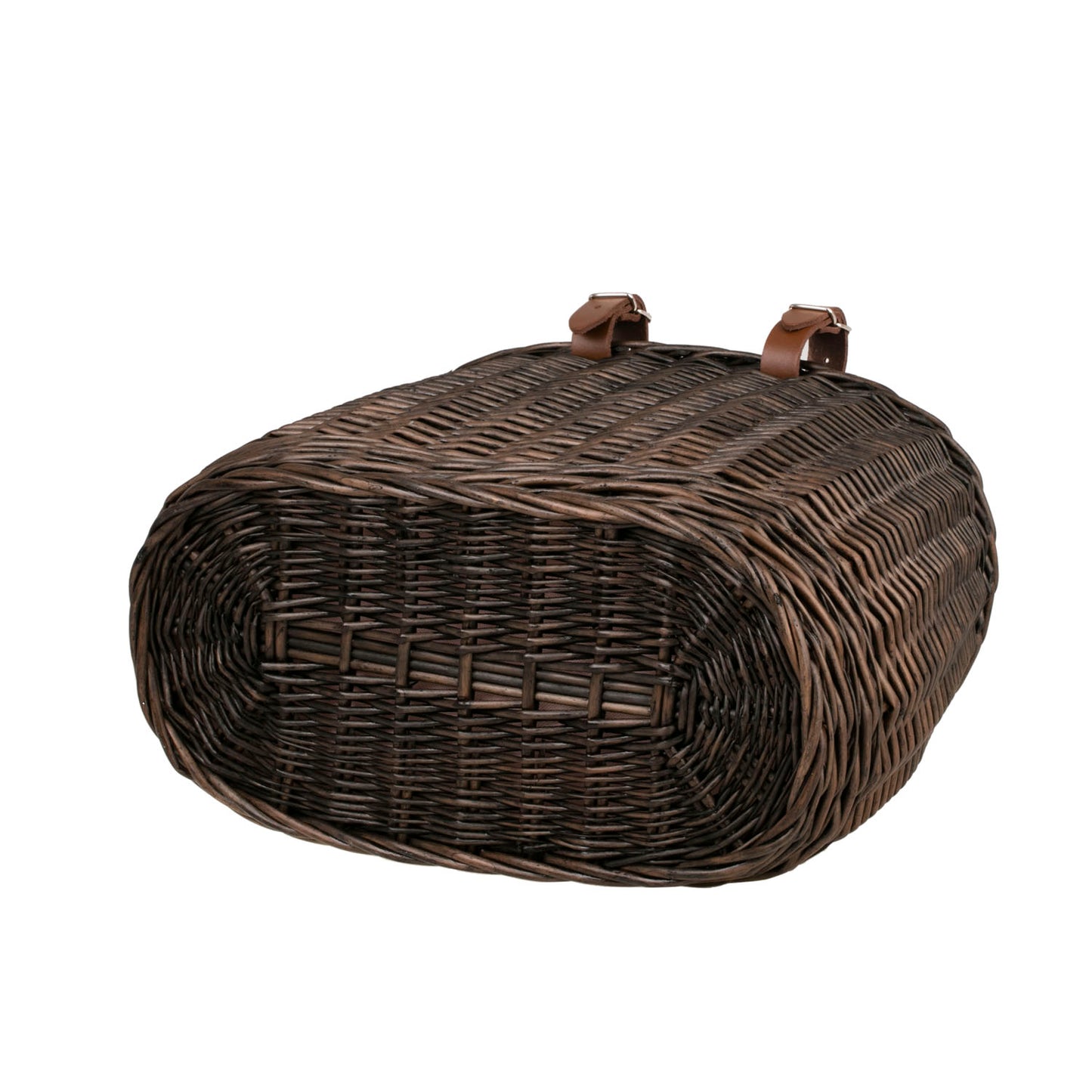 Marone proutěný cyklistický košík s růžovým lemováním a popruhy TheWickerStories