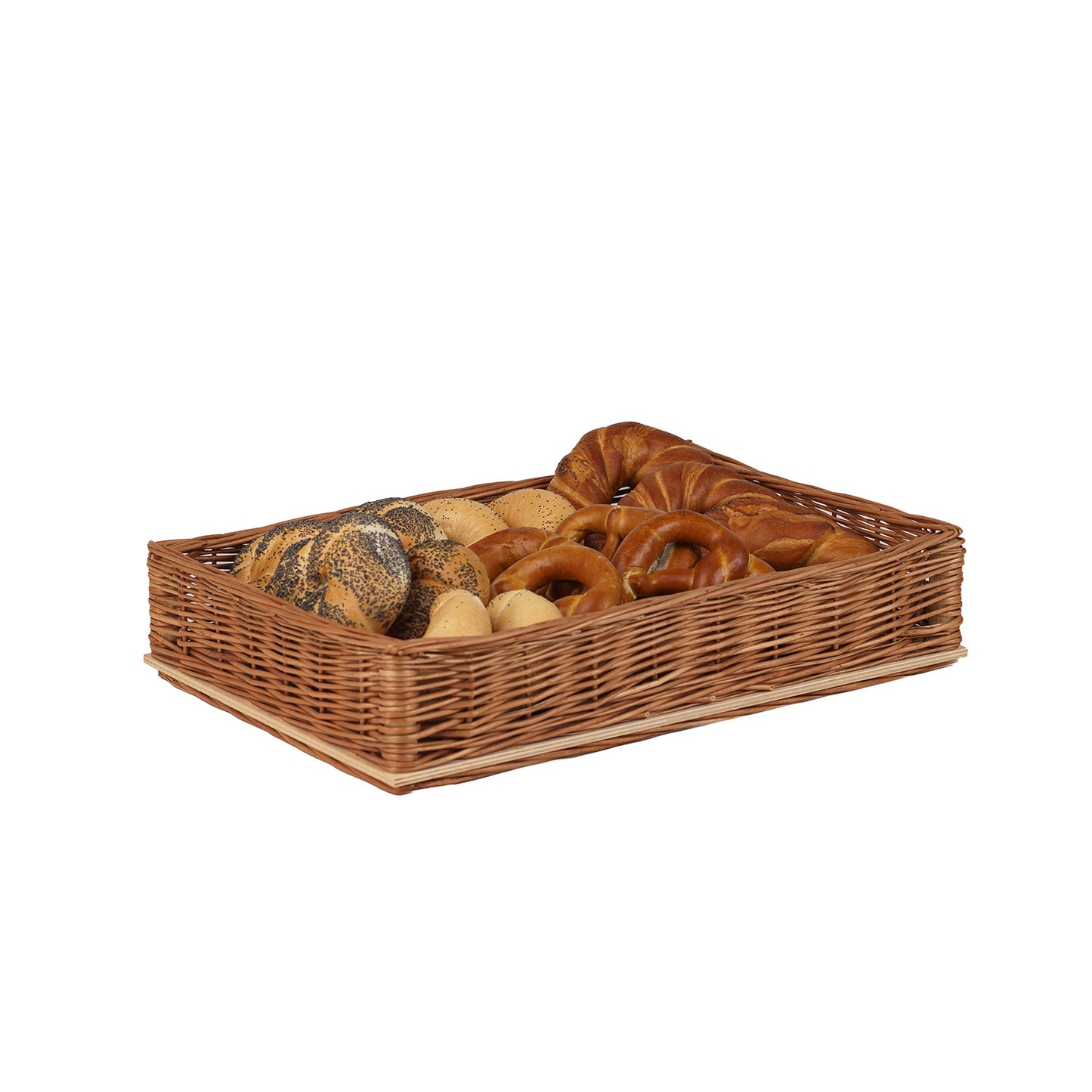 Jovalis gevlochten presentatiemand voor brood en fruit voor in de winkel