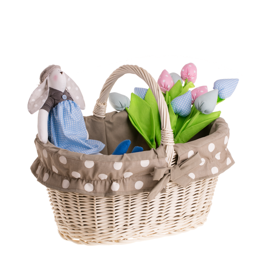 Walerissa shoppingkorg med flätat handtag och beige kant TheWickerStories