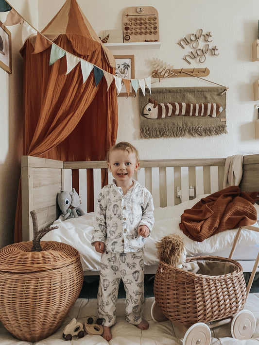 Luke wicker pushcart with beige lining TheWickerStories