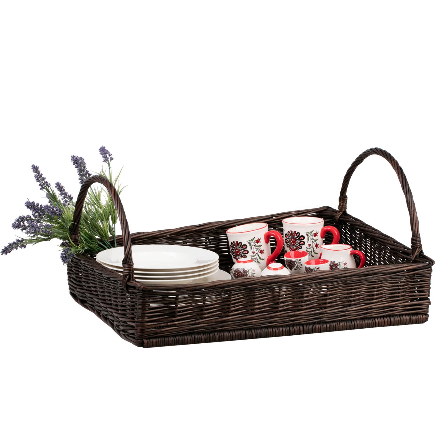 Allium proutěný koš na servírování a skladování s rukojeťmi TheWickerStories