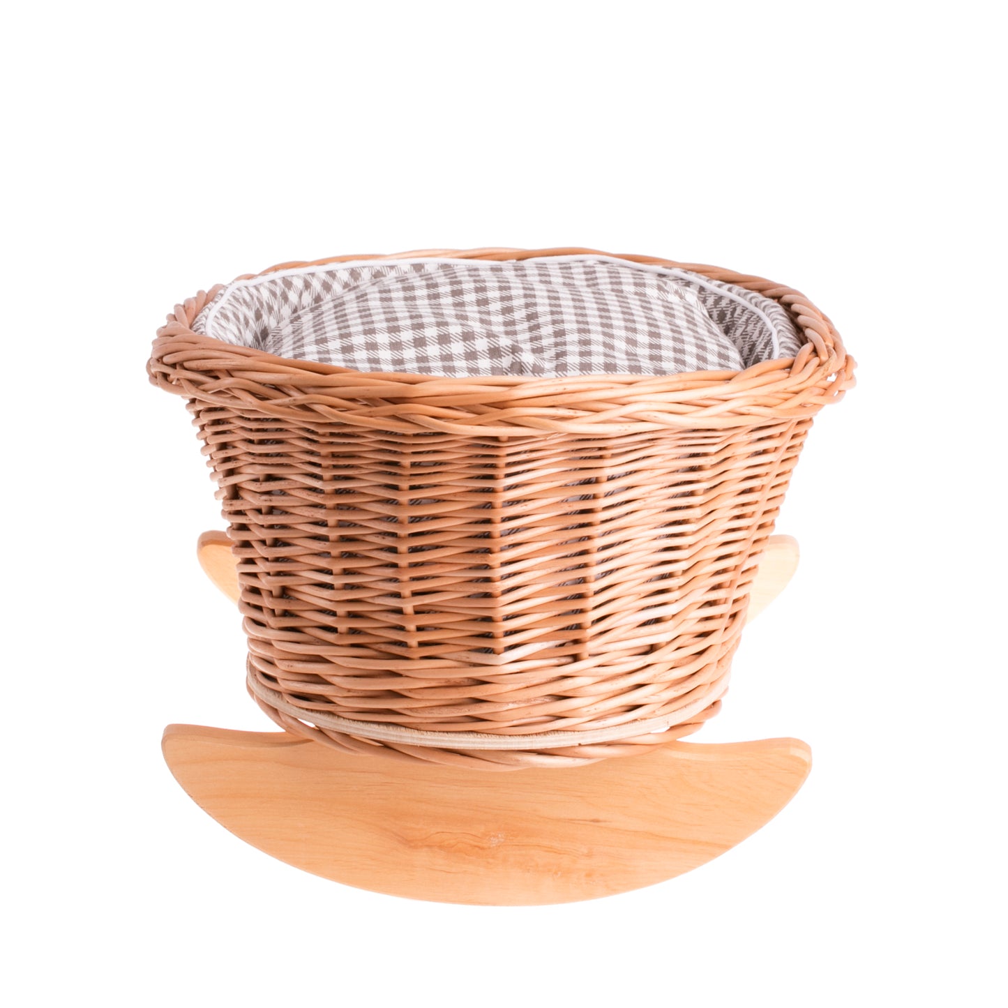 Mimi pletena zibelka za punčke z rjavo podlogo, blazina in odeja