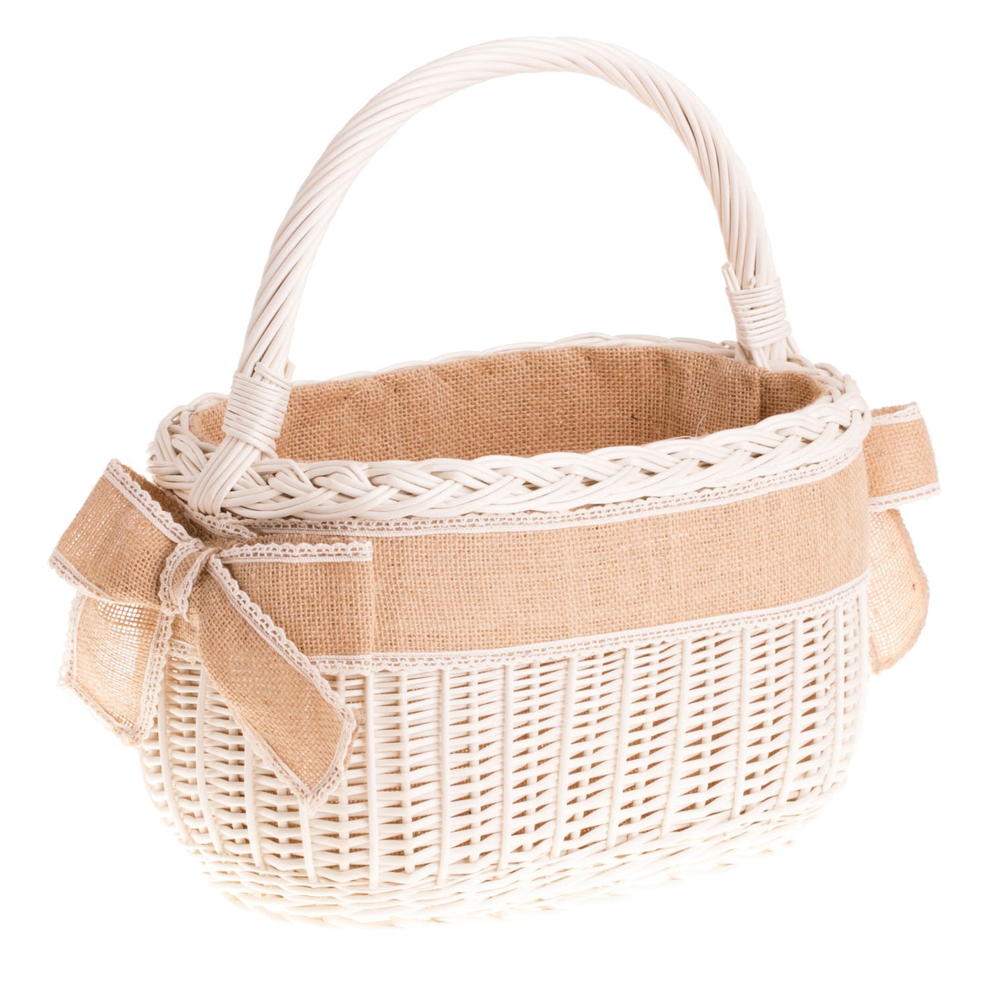 Wictorissa panier de courses avec anse en osier et doublure en jute